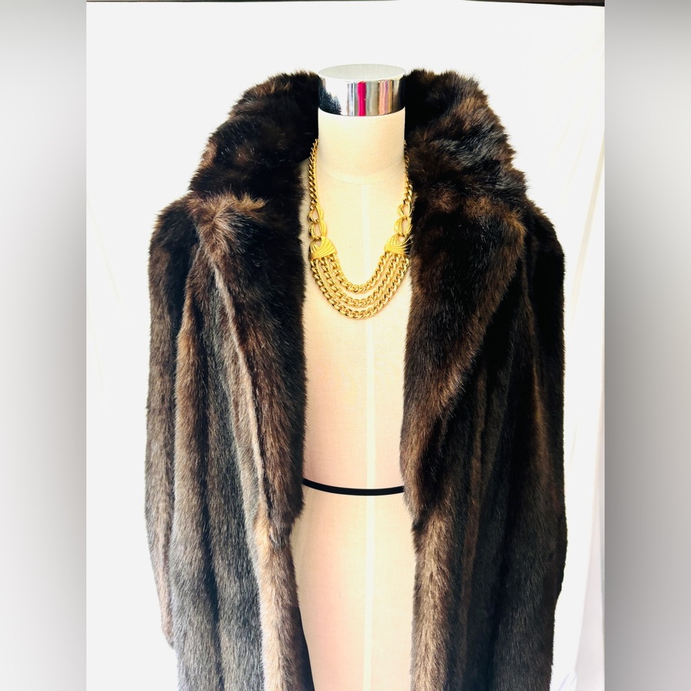 Luxurious Chocolate Brown Faux Fur Coat for Women